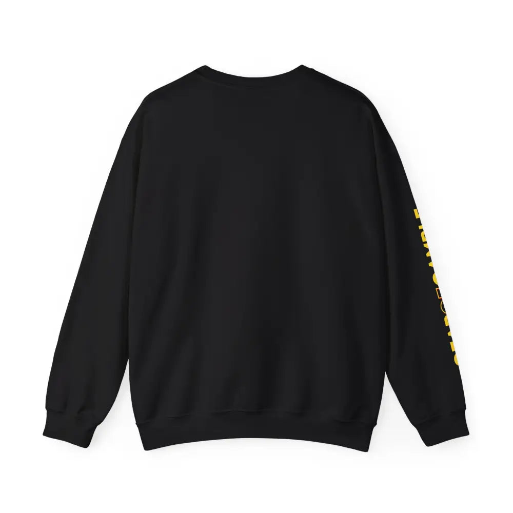 Dark Crewneck Sweatshirt - ’Poker Is Life’ Graphic with Sleeve ’Clear to Gamble’ Accent - Sweatshirt