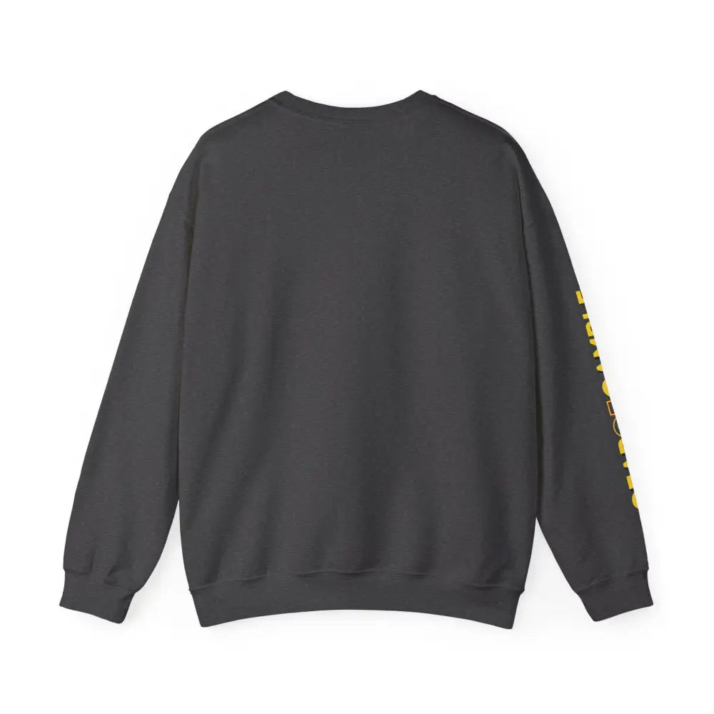 Dark Crewneck Sweatshirt - ’Poker Is Life’ Graphic with Sleeve ’Clear to Gamble’ Accent - Sweatshirt