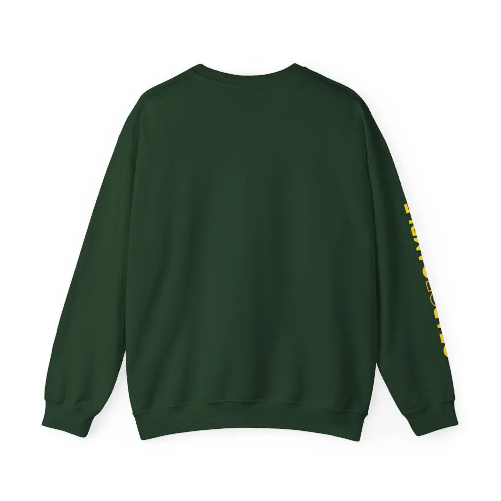 Dark Crewneck Sweatshirt - ’Poker Is Life’ Graphic with Sleeve ’Clear to Gamble’ Accent - Sweatshirt