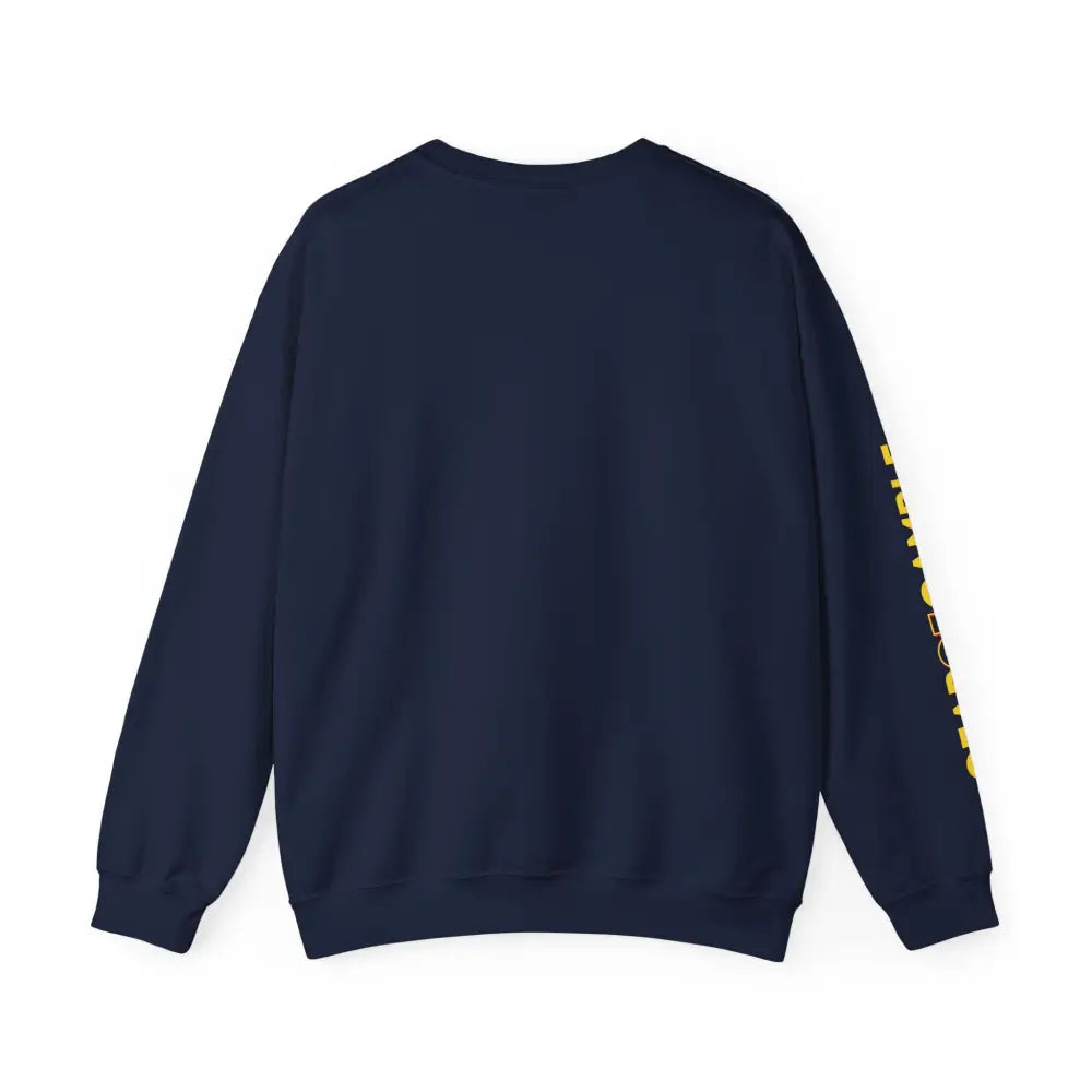 Dark Crewneck Sweatshirt - ’Poker Is Life’ Graphic with Sleeve ’Clear to Gamble’ Accent - Sweatshirt