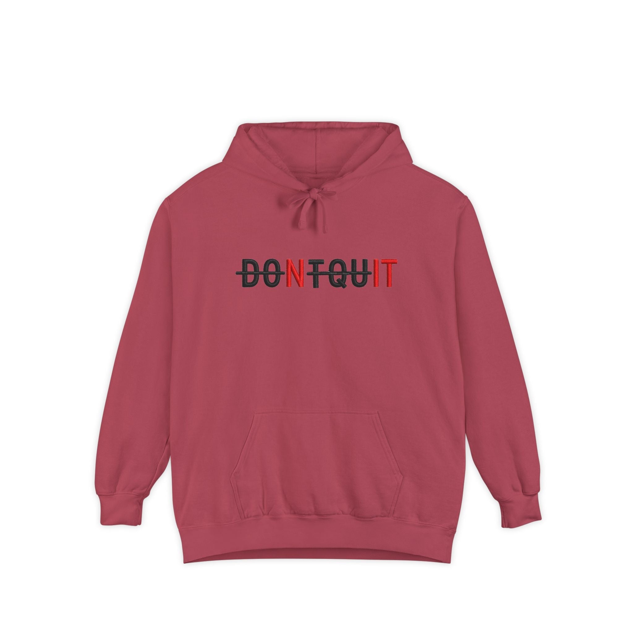 Don’t Quit Hoodie, Motivational Graphic Pullover - Crimson / S - Hoodie