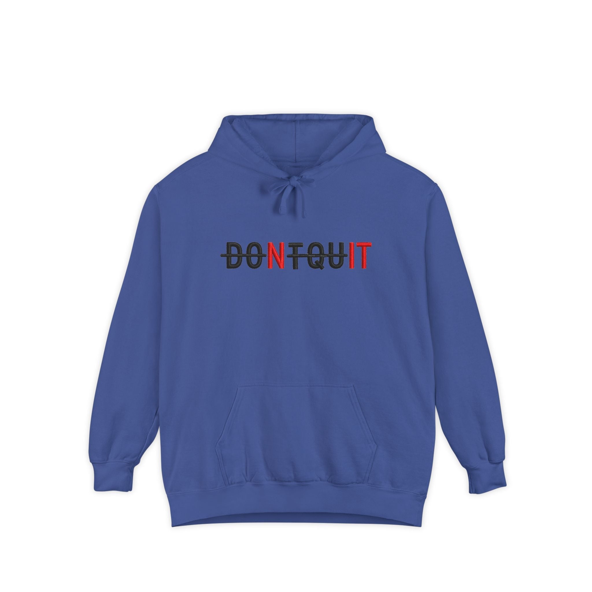 Don’t Quit Hoodie, Motivational Graphic Pullover - Flo Blue / S - Hoodie