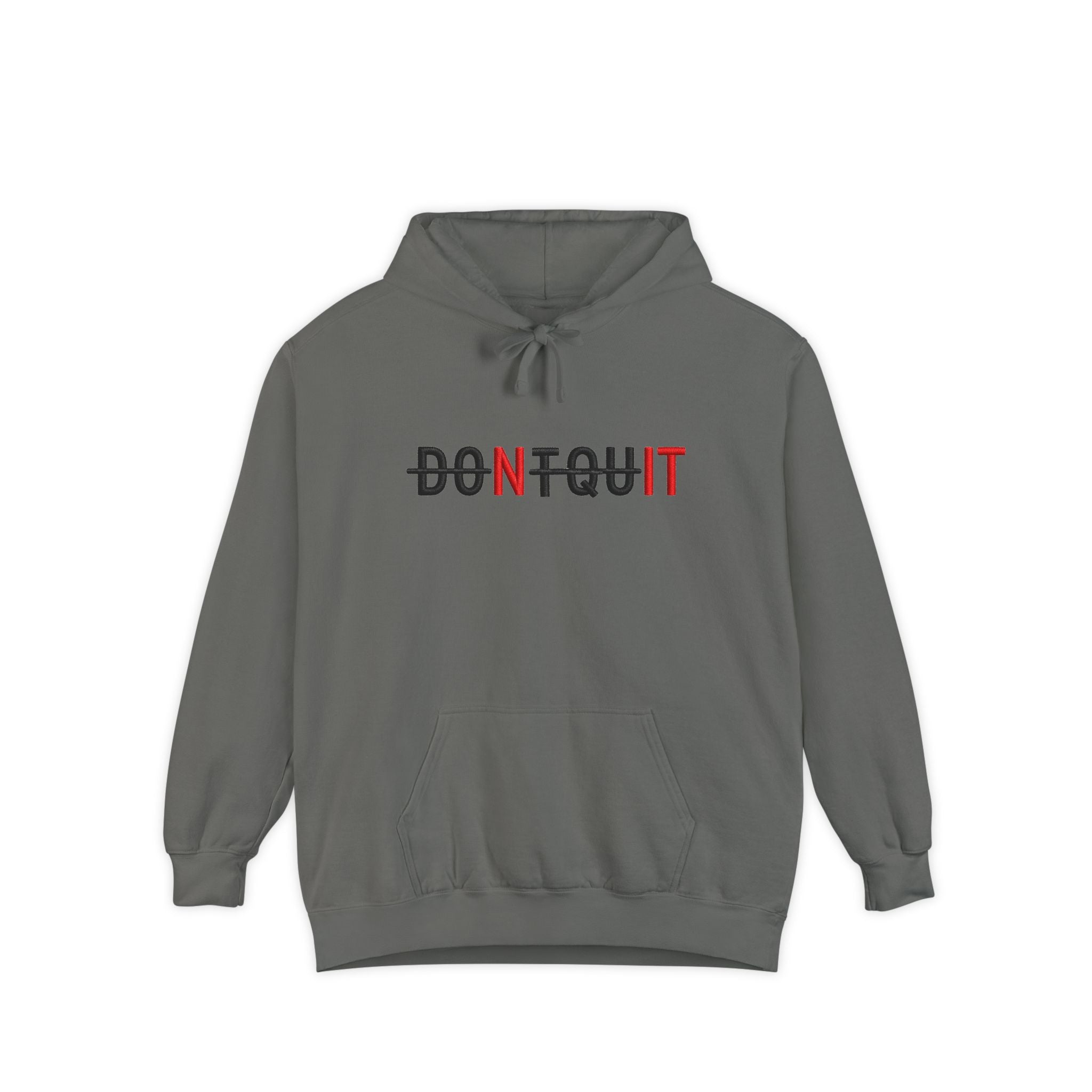 Don’t Quit Hoodie, Motivational Graphic Pullover - Grey / S - Hoodie