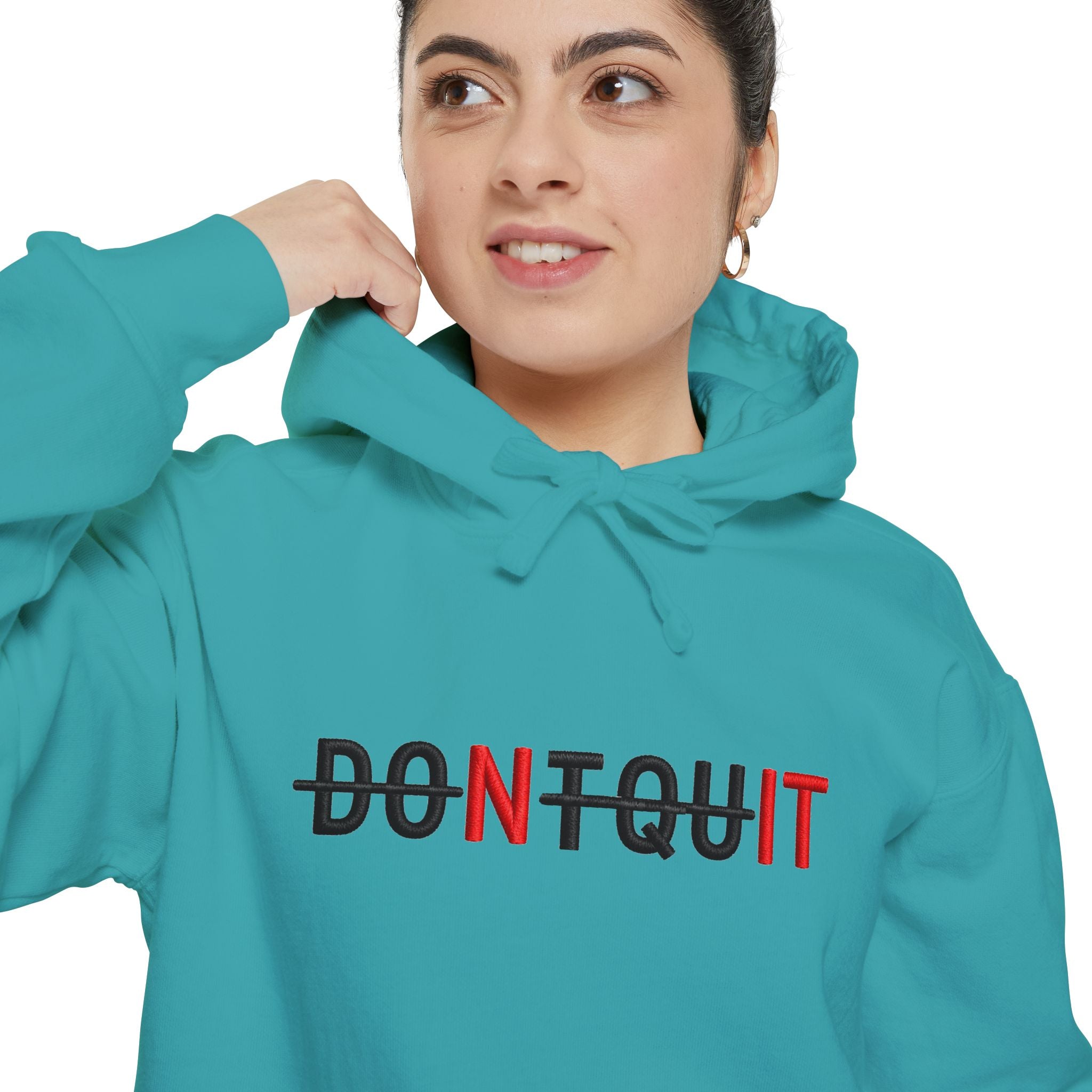Don’t Quit Hoodie, Motivational Graphic Pullover - Seafoam / S - Hoodie