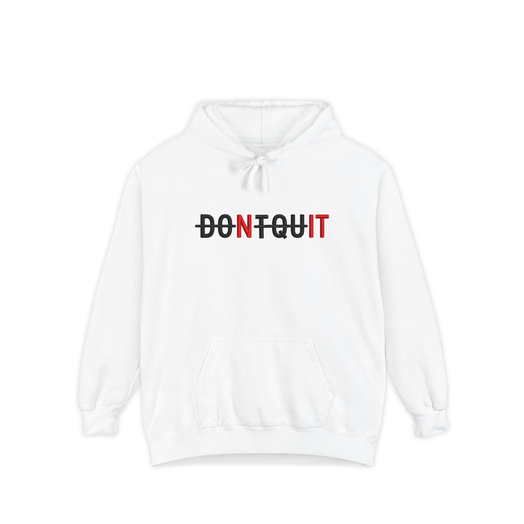 Don’t Quit Hoodie, Motivational Graphic Pullover - White / S - Hoodie