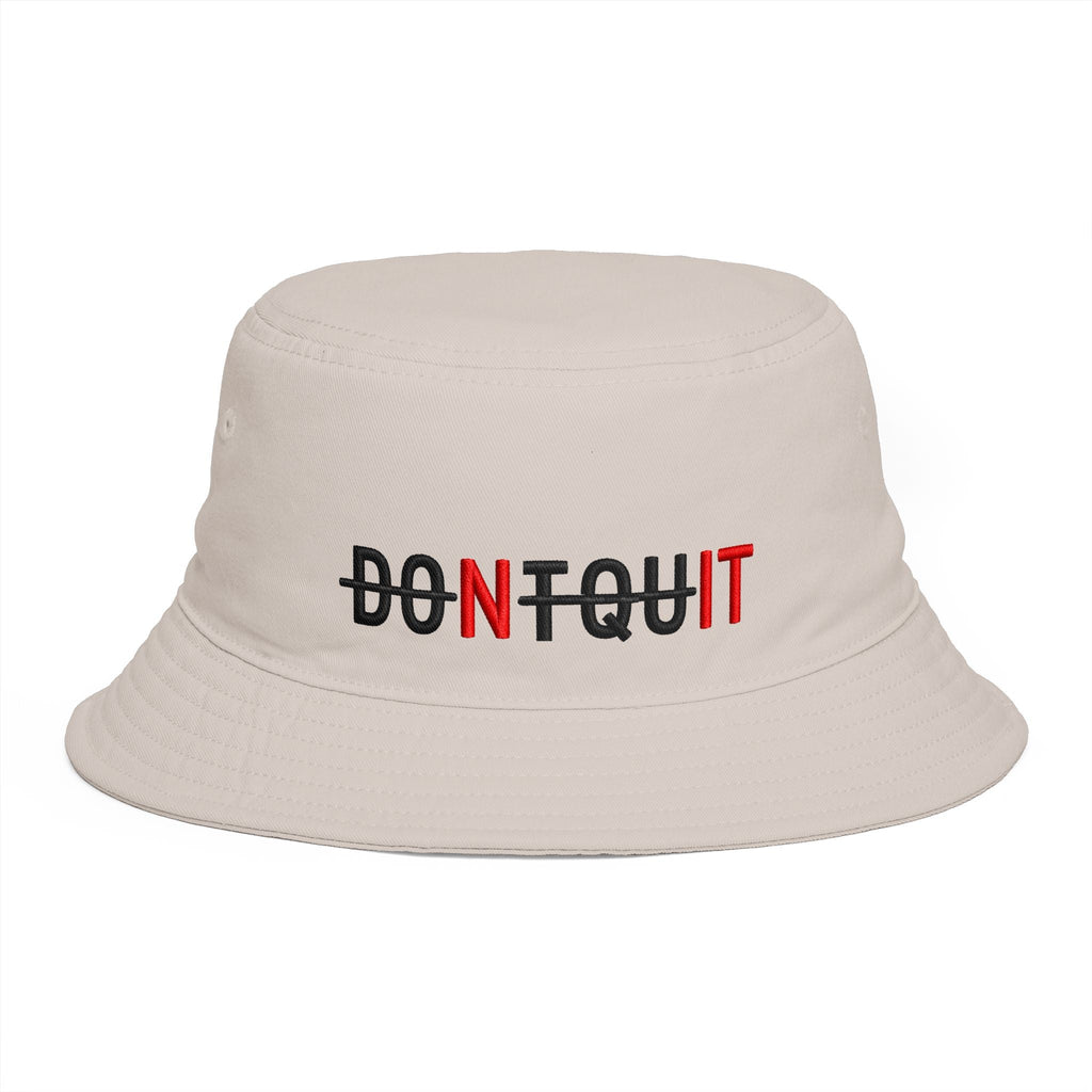 Dont Quit Nit Embroidered Bucket Hat, Streetwear Poker Player Cap - One size / Bone - Hats