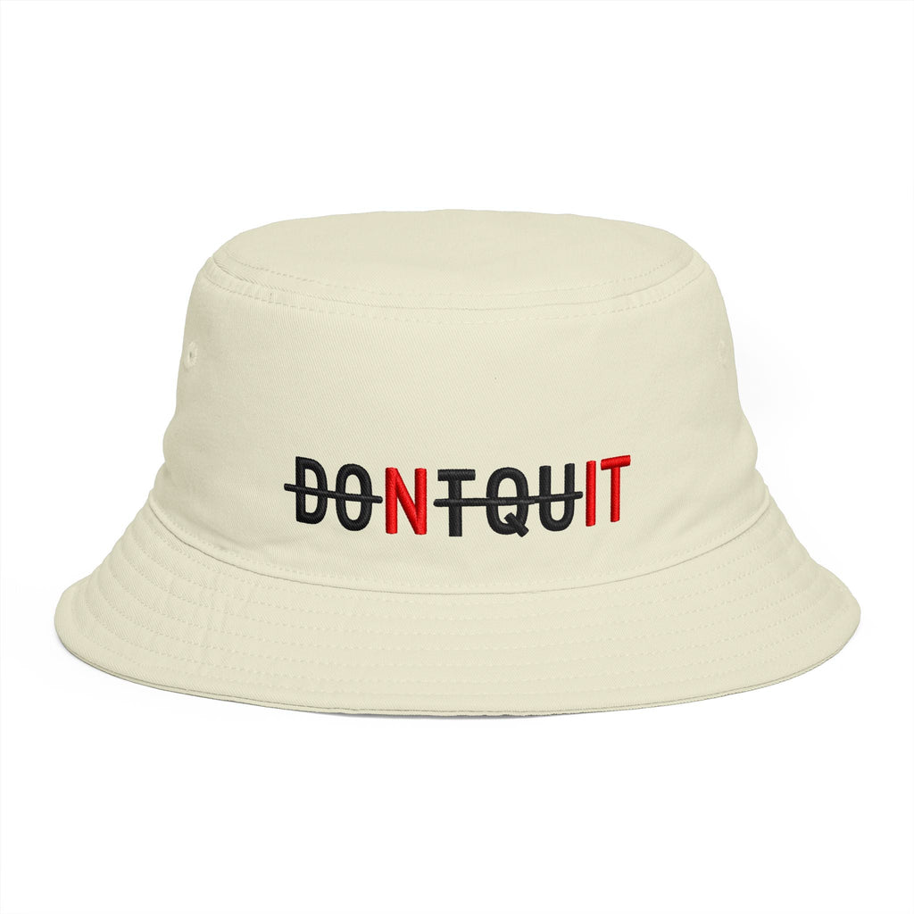 Dont Quit Nit Embroidered Bucket Hat, Streetwear Poker Player Cap - Hats