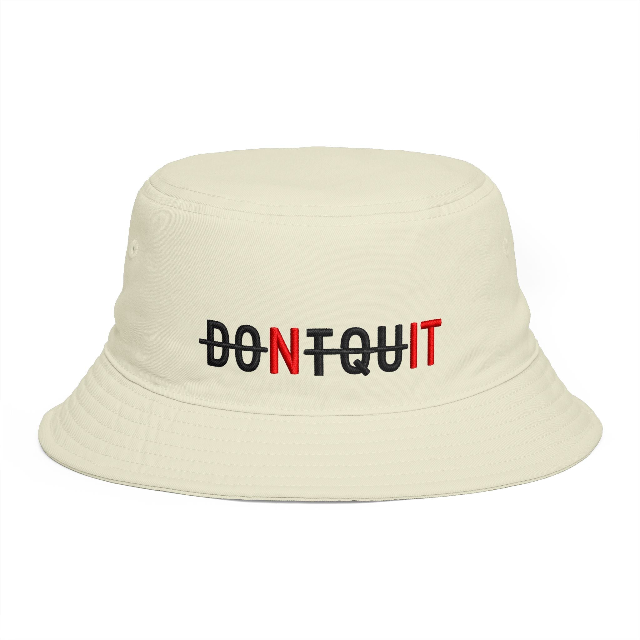 Dont Quit Nit Embroidered Bucket Hat, Streetwear Poker Player Cap - Hats