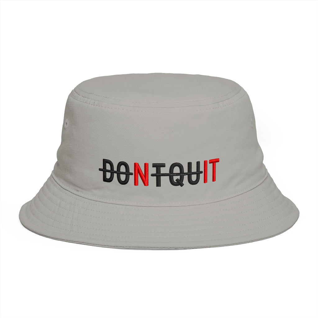 Dont Quit Nit Embroidered Bucket Hat, Streetwear Poker Player Cap - One size / Storm - Hats