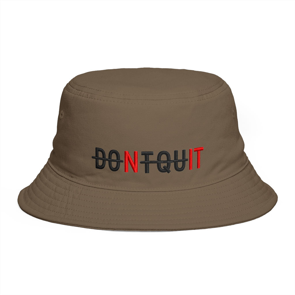 Dont Quit Nit Embroidered Bucket Hat, Streetwear Poker Player Cap - Hats