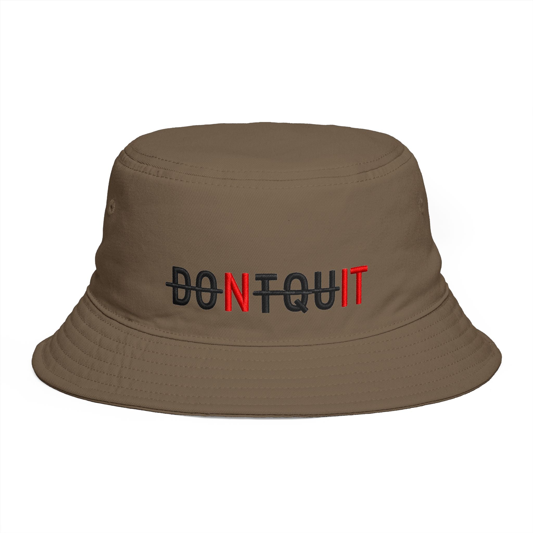 Dont Quit Nit Embroidered Bucket Hat, Streetwear Poker Player Cap - Hats