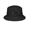 Embroidered Bucket Hat, ’DON’T QUIT NIT’ Dual-Tone Motivational Design - Black / One size - Hats