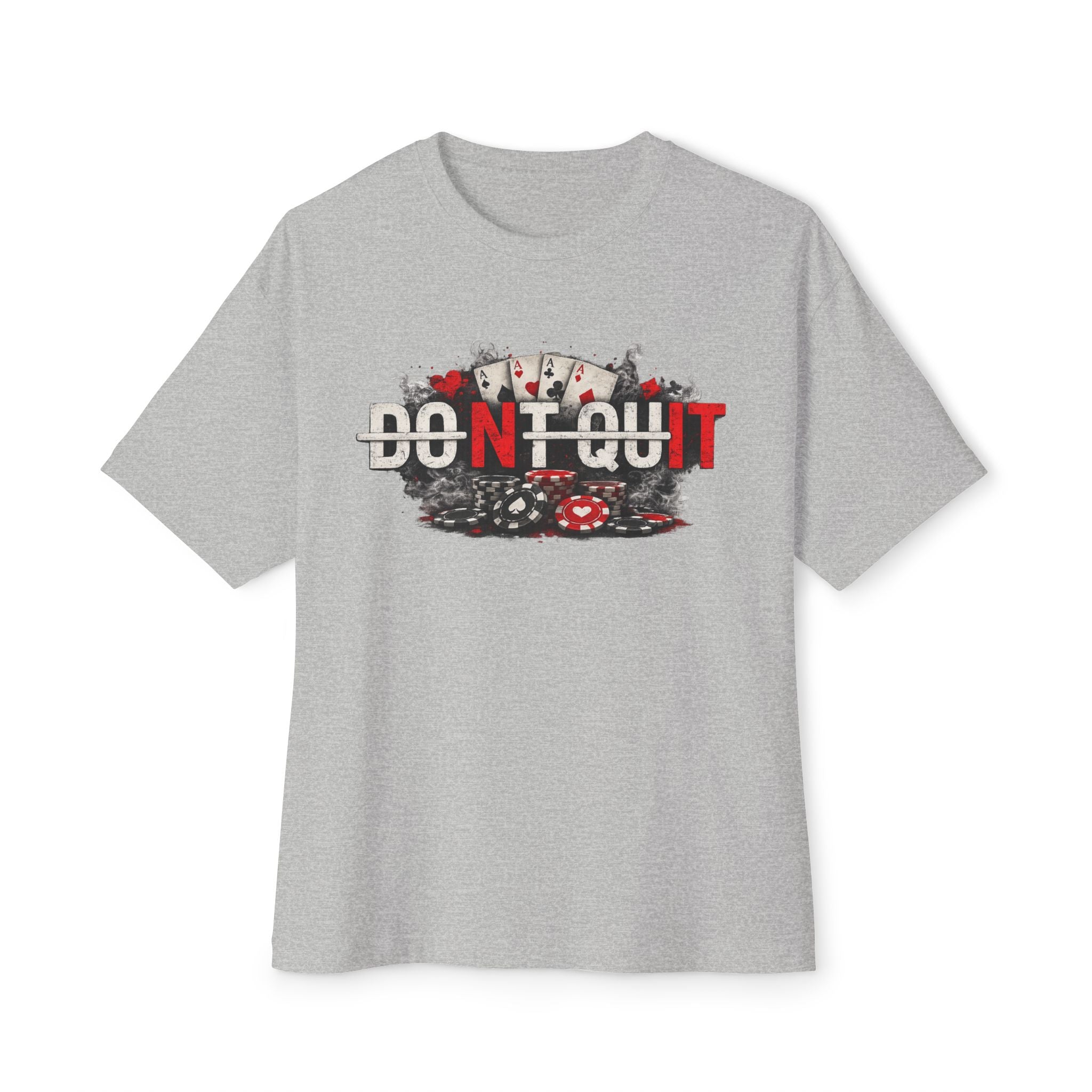 Don’t Quit Nit Poker Graphic Tee, Casino Card Game T‑Shirt - Athletic Heather / XS - T-Shirt