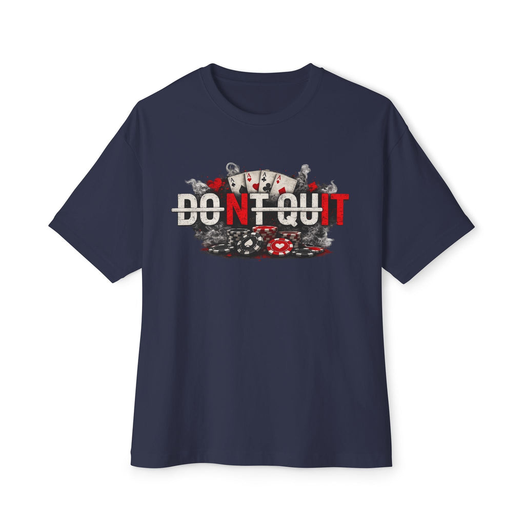 Don’t Quit Nit Poker Graphic Tee, Casino Card Game T‑Shirt - Navy / XS - T-Shirt