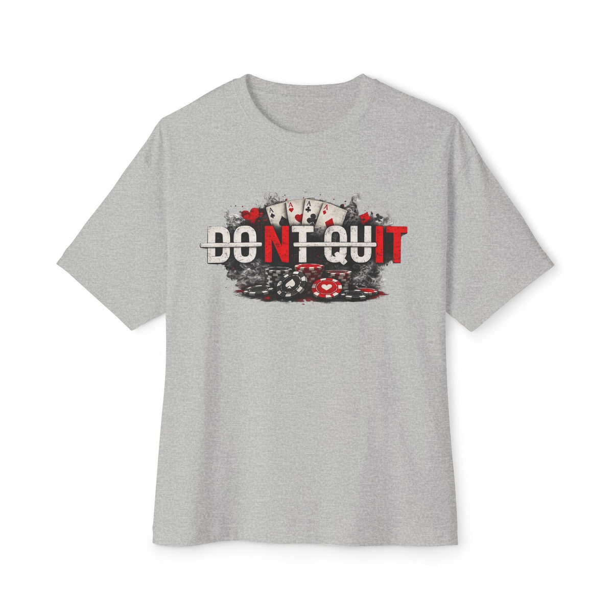 Don’t Quit Nit Poker Graphic Tee, Casino Card Game T‑Shirt - Athletic Heather / XS - T-Shirt