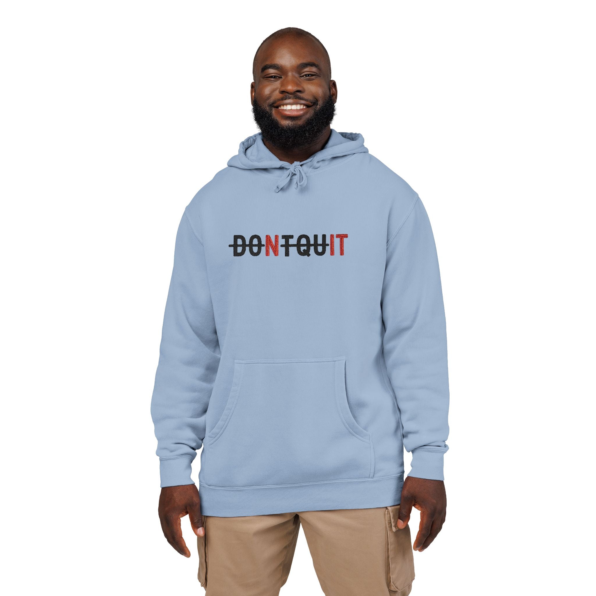 Dont QuitNit Embroidered Hoodie - S / Pigment Light Blue - Hoodie