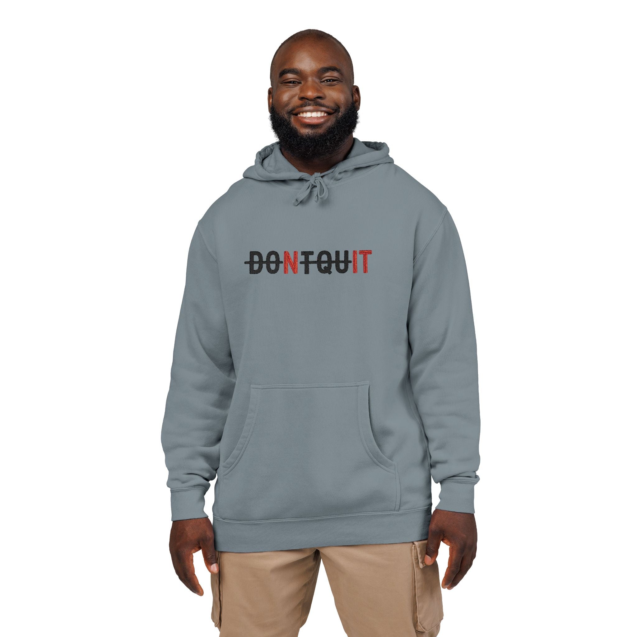 Dont QuitNit Embroidered Hoodie - S / Pigment Slate Blue - Hoodie