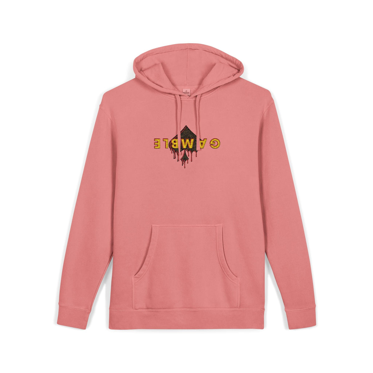 Embroidered Gamble Drip Vintage Green Hoodie, Floral ’Fiero’ Distressed Logo - Hoodie