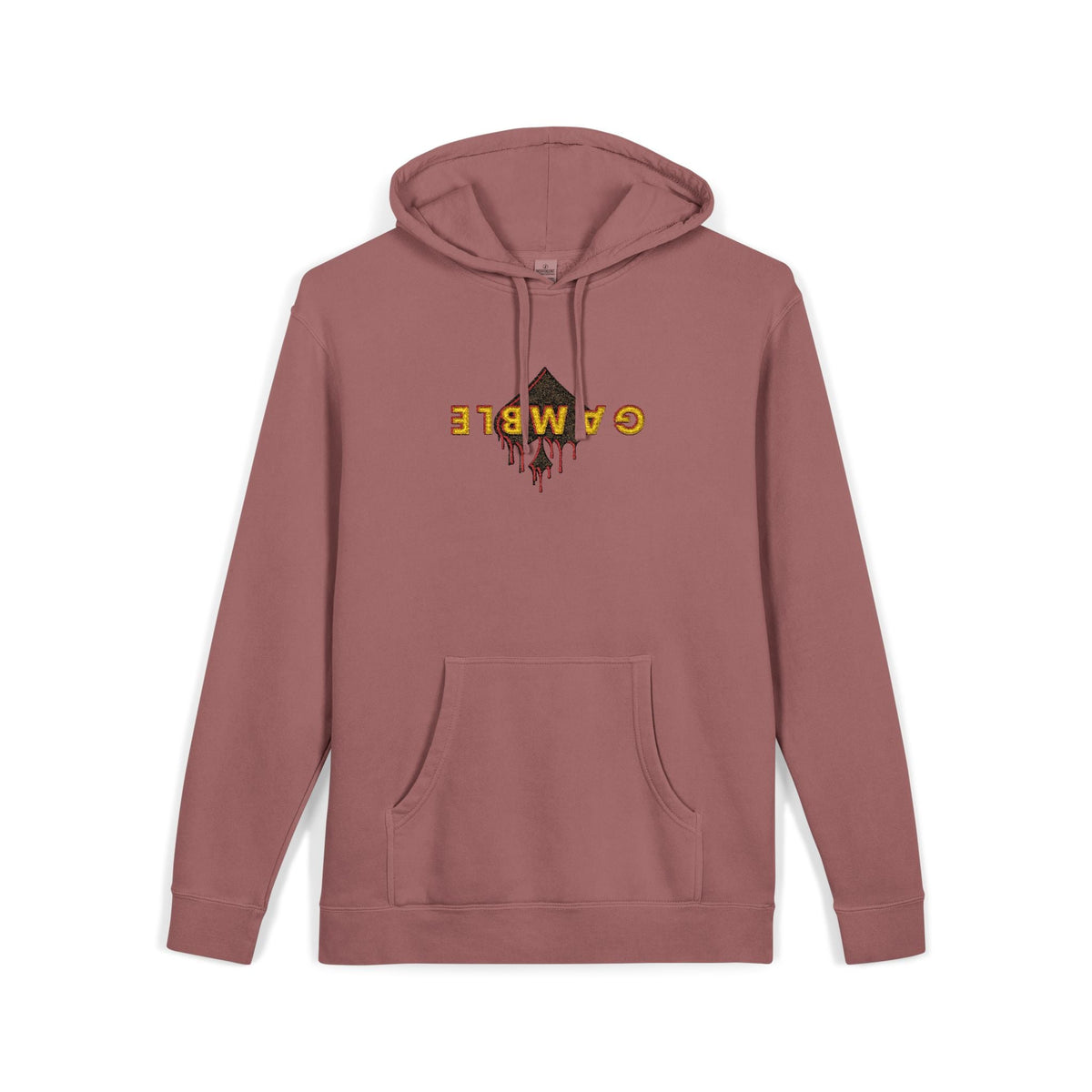 Embroidered Gamble Drip Vintage Green Hoodie, Floral ’Fiero’ Distressed Logo - Hoodie