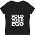 Fold Your Ego V-Neck T‑Shirt, Women’s Relaxed V-Neck Tee - XXL / Black - V-neck