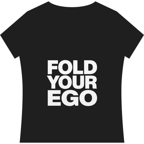 Fold Your Ego V-Neck T‑Shirt, Women’s Relaxed V-Neck Tee - XXL / Black - V-neck