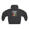Black poker hoodie with a full-zip front, featuring bold “I Play for Funds” design. Made from a soft, durable fabric with an adjustable hood and spacious front pockets. Perfect poker apparel for tournament players, cash game grinders, and casual poker enthusiasts looking to showcase their love for the game.