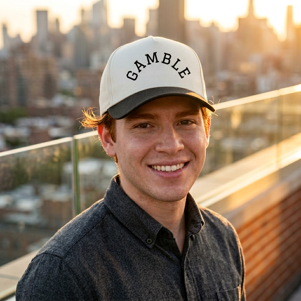Gamble Arched Two-Tone Cap - Natural / Black / One size - Hats