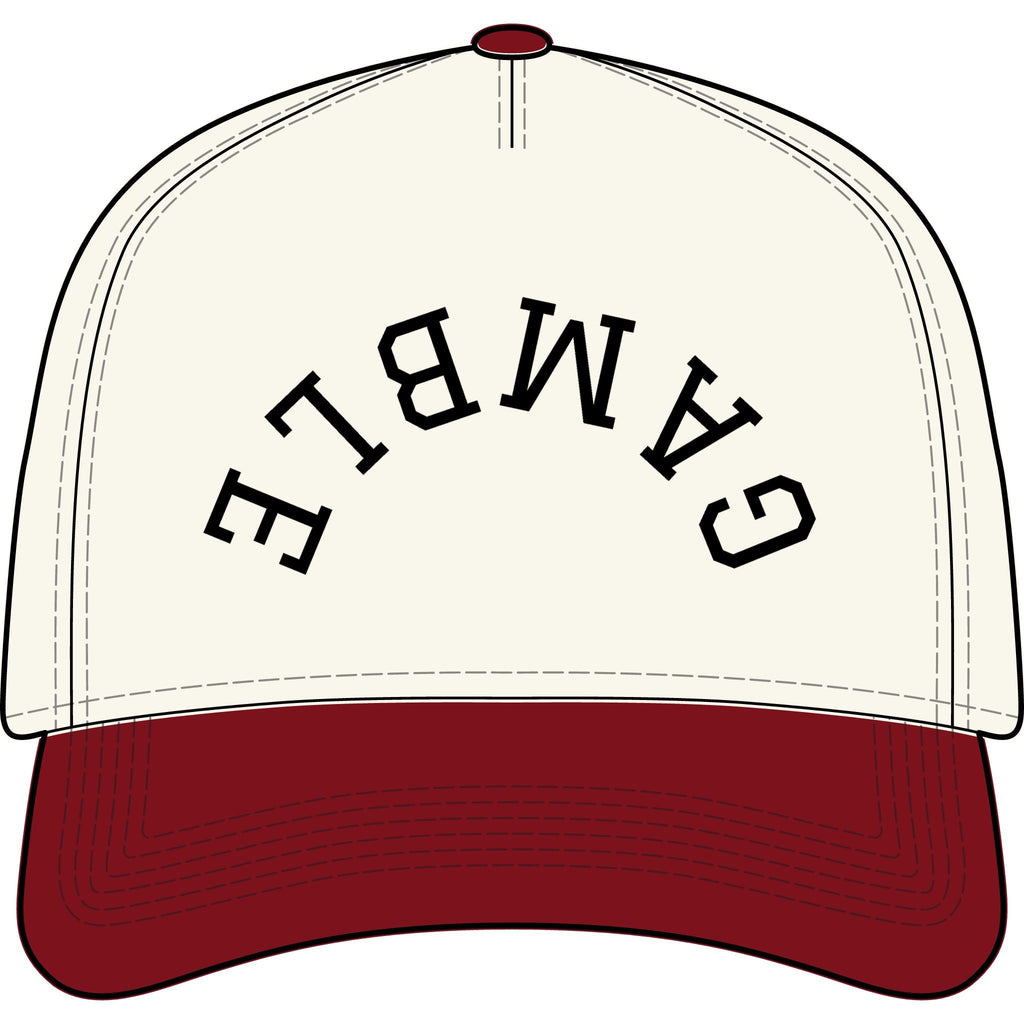 Gamble Arched Two-Tone Cap - Natural / Cardinal / One size - Hats