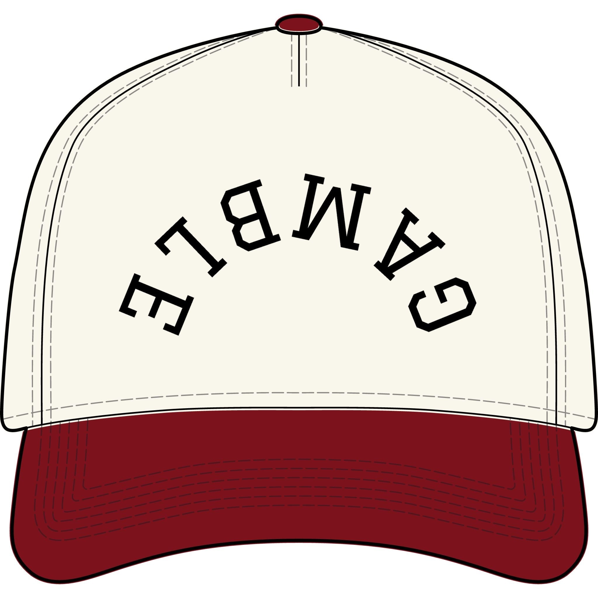 Gamble Arched Two-Tone Cap - Natural / Cardinal / One size - Hats