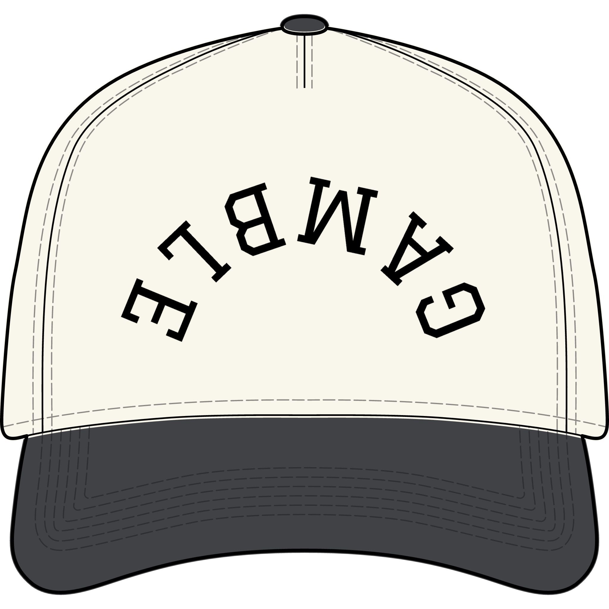 Gamble Arched Two-Tone Cap - Natural / Coal / One size - Hats