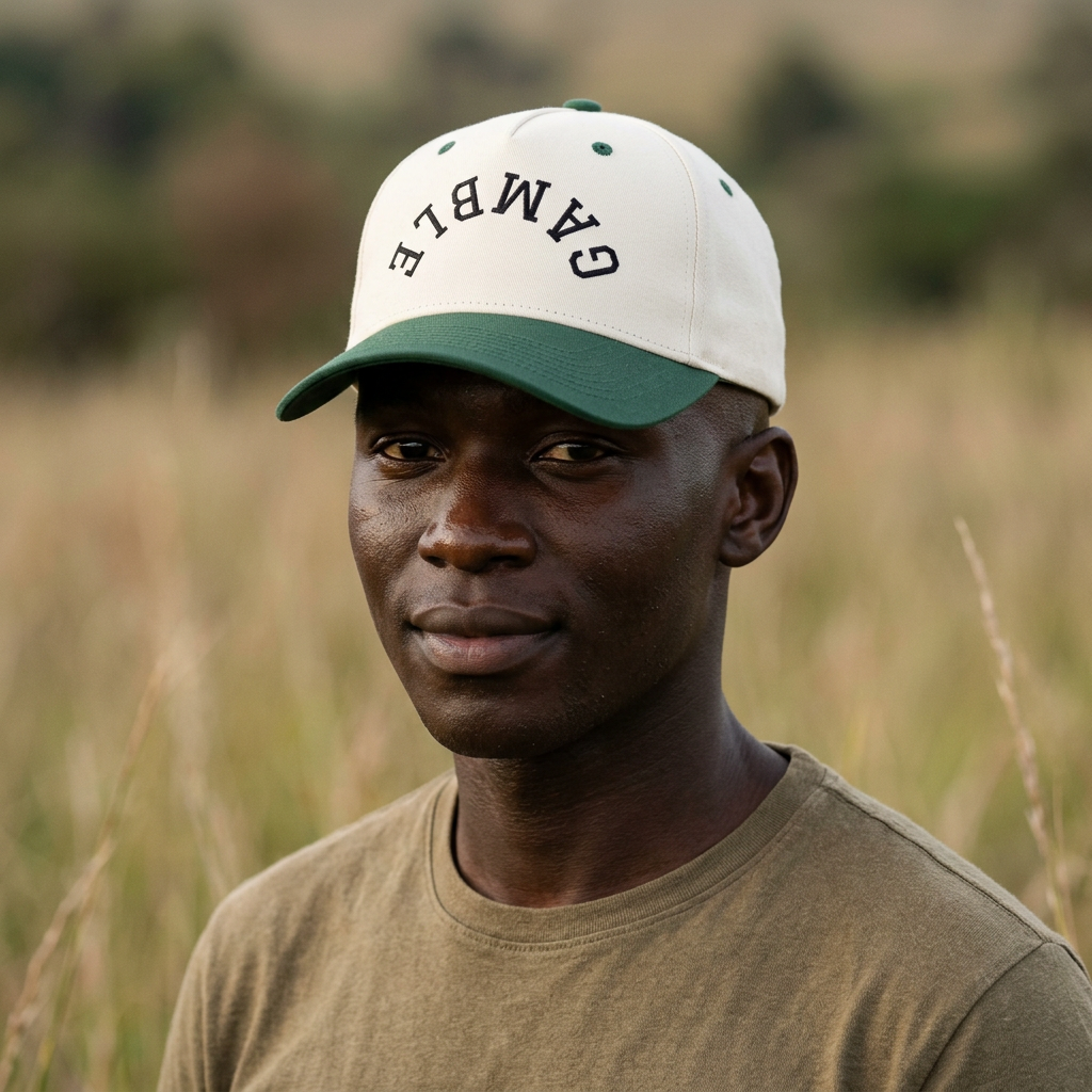 Gamble Arched Two-Tone Cap - Natural / Forest / One size - Hats