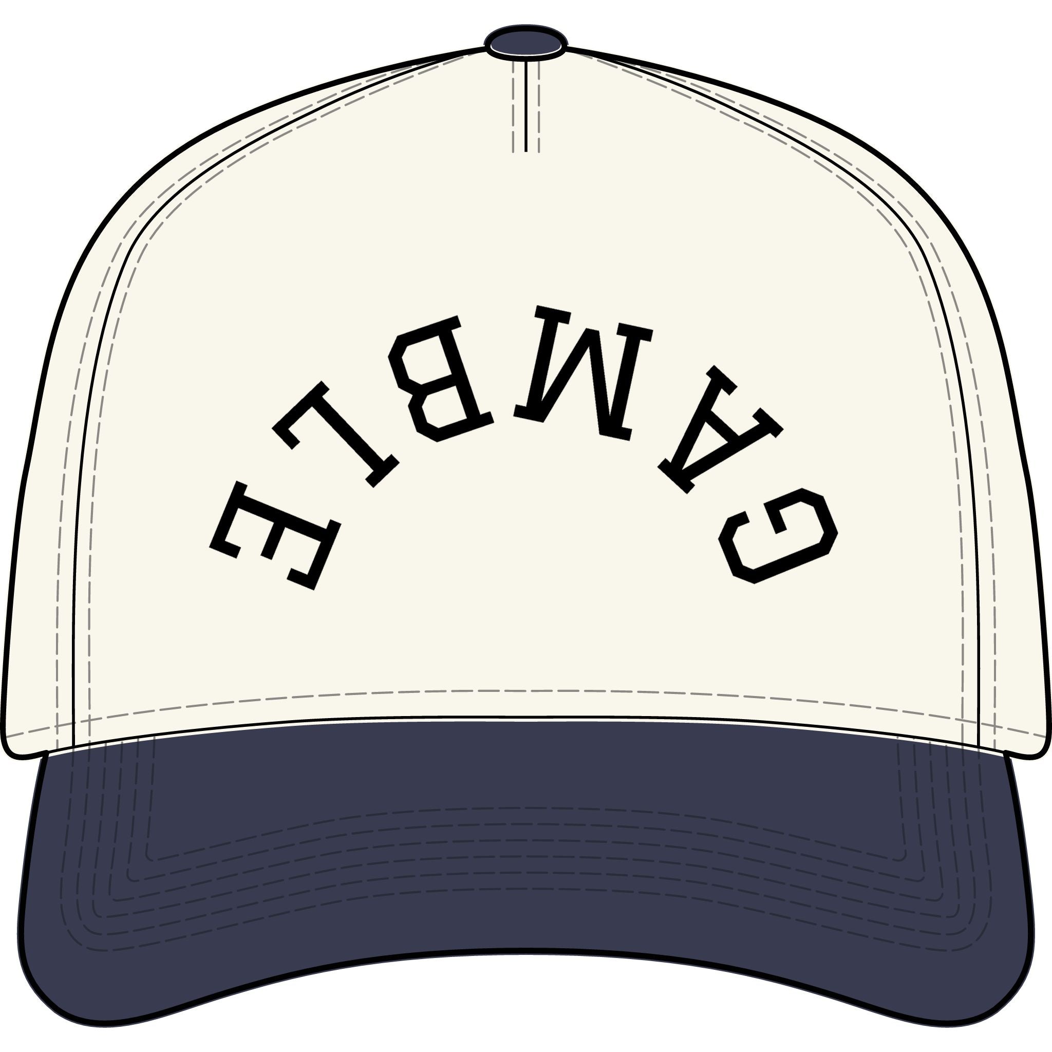 Gamble Arched Two-Tone Cap - Natural / Midnight / One size - Hats