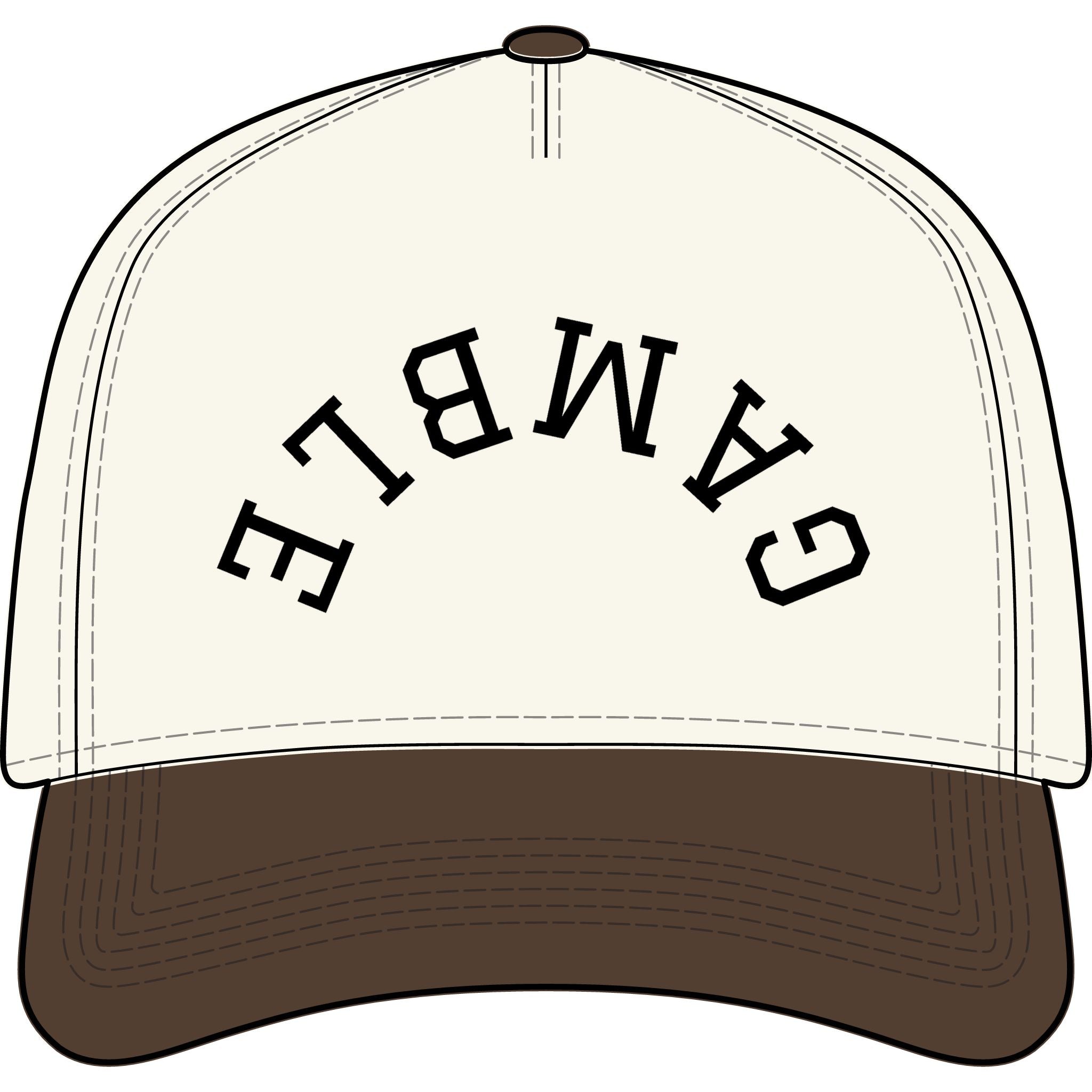 Gamble Arched Two-Tone Cap - Natural / Walnut / One size - Hats