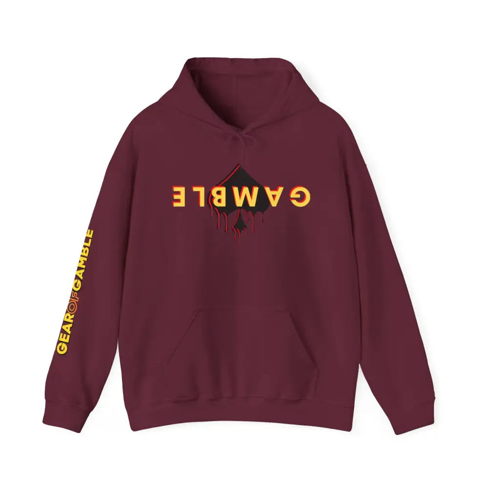 GAMBLE DRIP Hooded Sweatshirt - S / Maroon - Hoodie