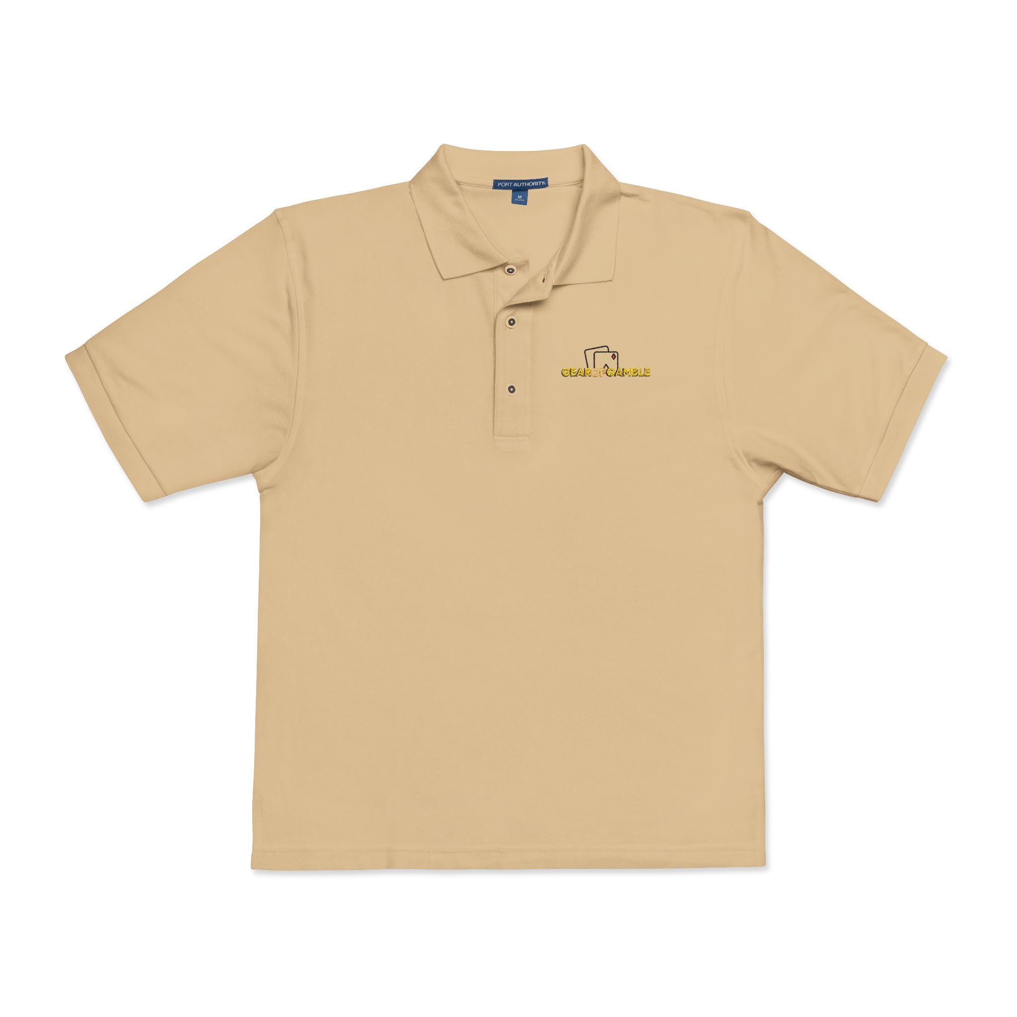 Gear of Gamble Polo Shirt, Classic Casual Work & Golf Tee - S / Stone - T-Shirt