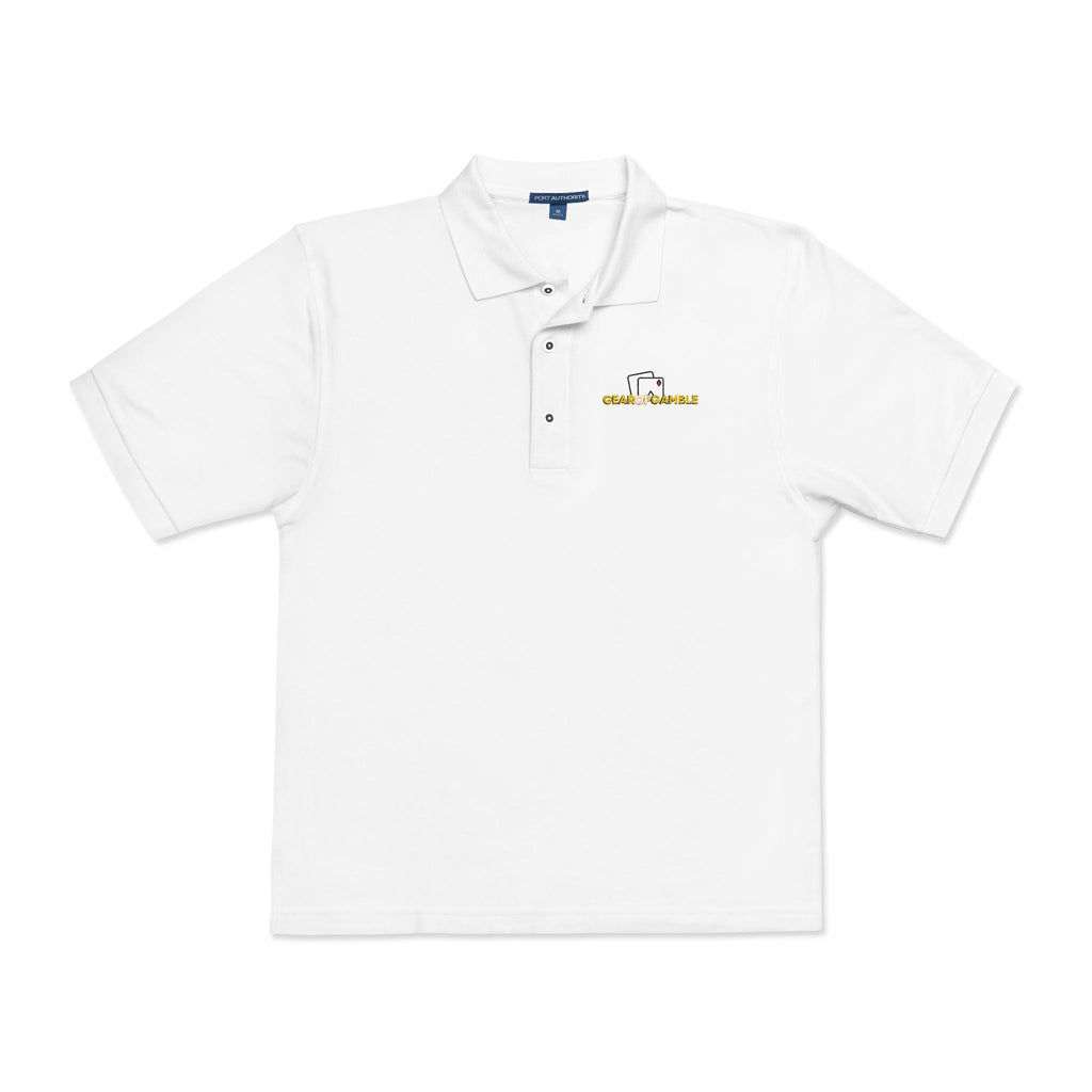 Gear of Gamble Polo Shirt, Classic Casual Work & Golf Tee - S / White - T-Shirt
