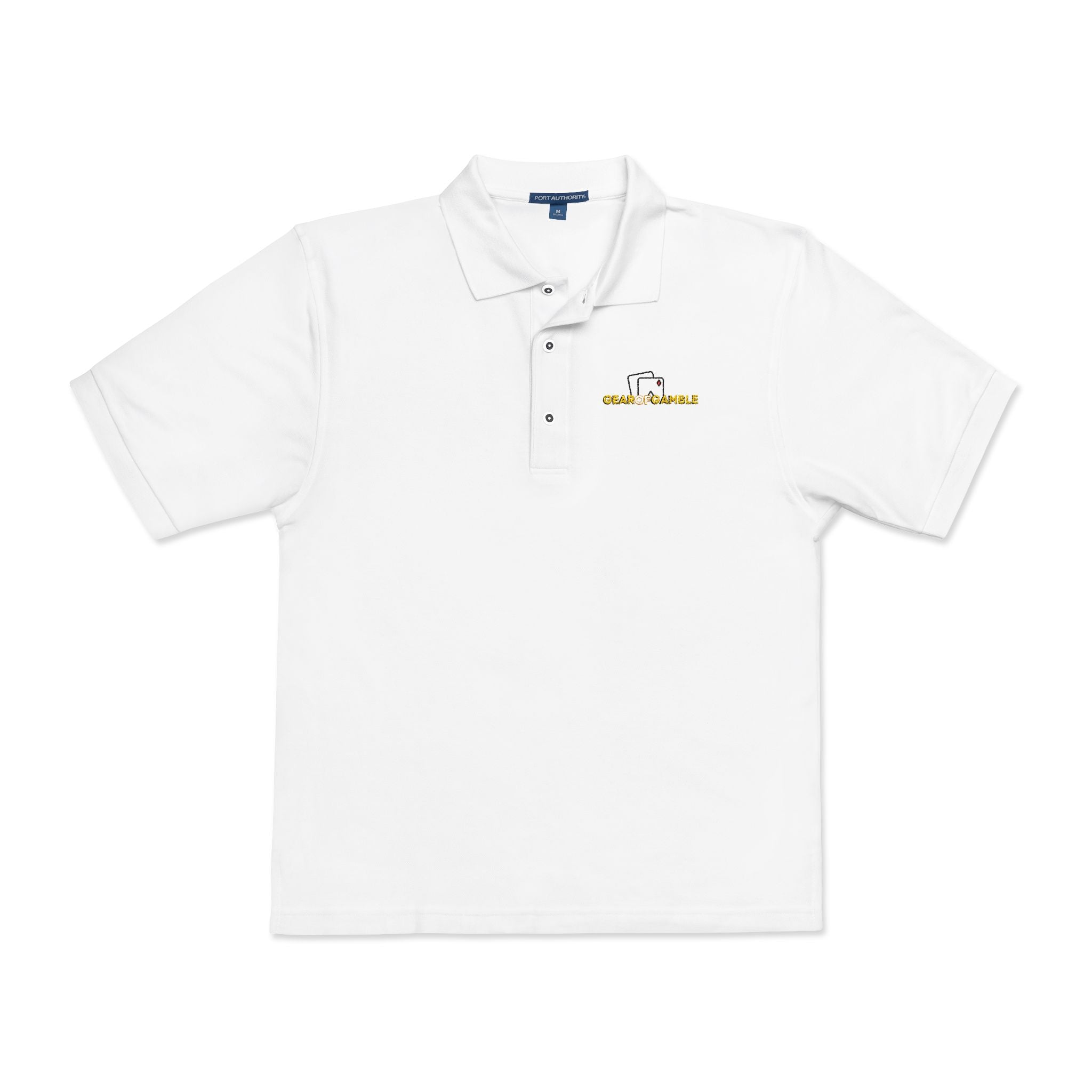 Gear of Gamble Polo Shirt, Classic Casual Work & Golf Tee - S / White - T-Shirt