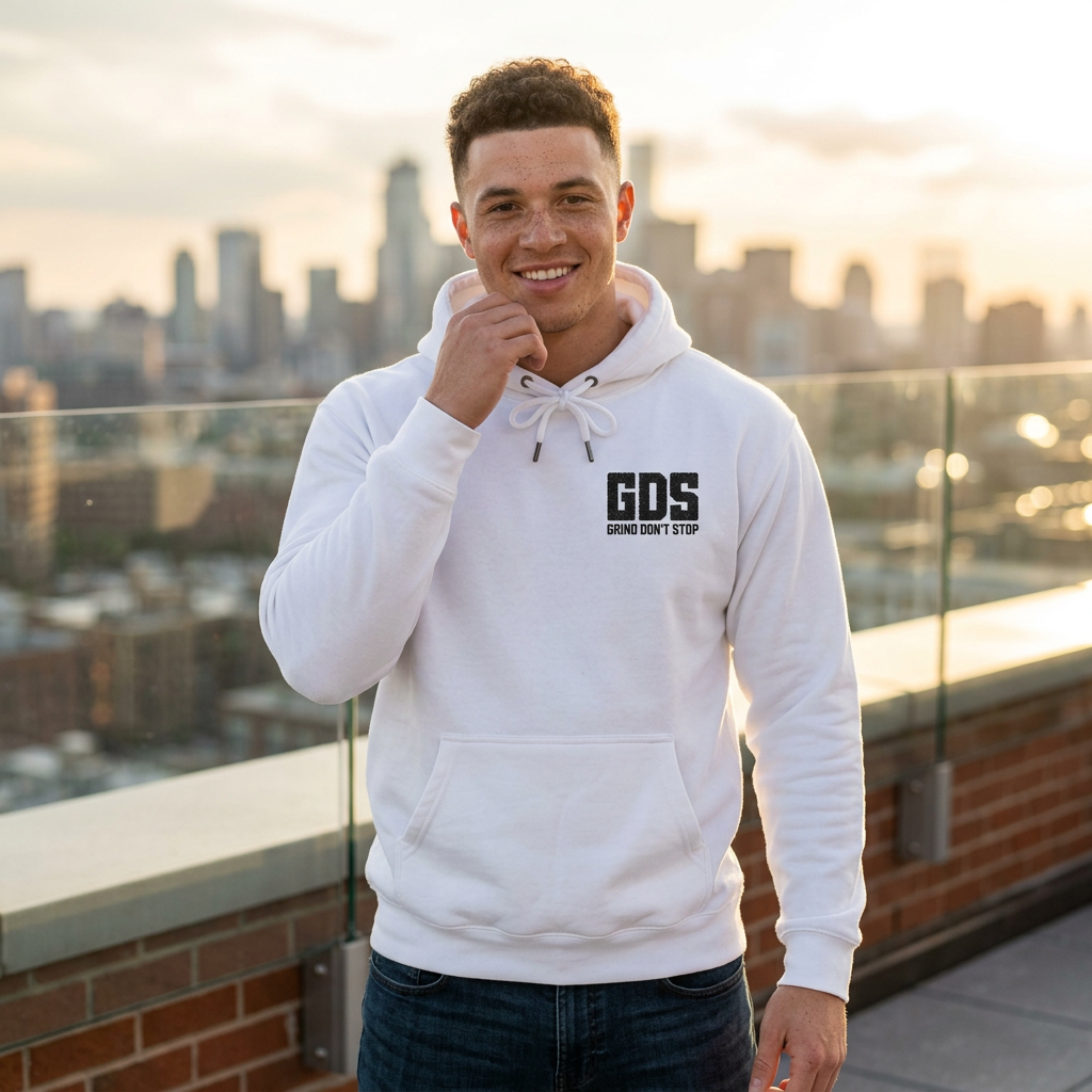 Grind Dont Stop Hoodie - S / White - Hoodie