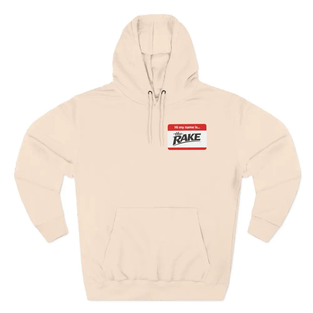 Hi My Name Is The Rake poker hoodie in pale pink