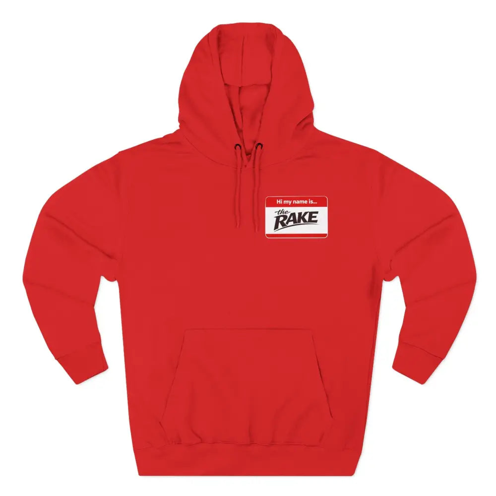 Hi My Name is The Rake, ’The Rake’ Garden Tool Graphic Pullover - S / Red - Hoodie