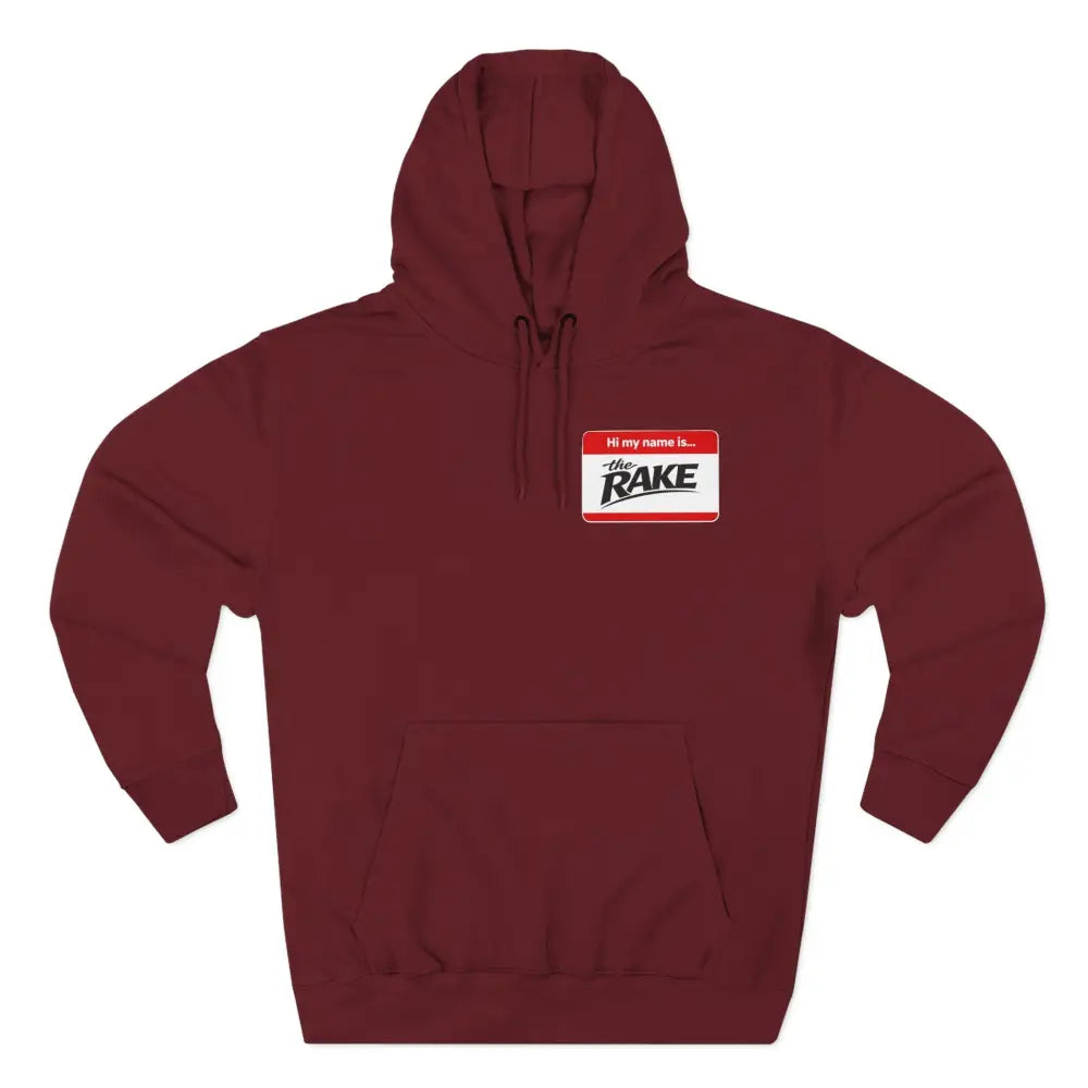 Hi My Name is The Rake, ’The Rake’ Garden Tool Graphic Pullover - XS / Burgundy - Hoodie