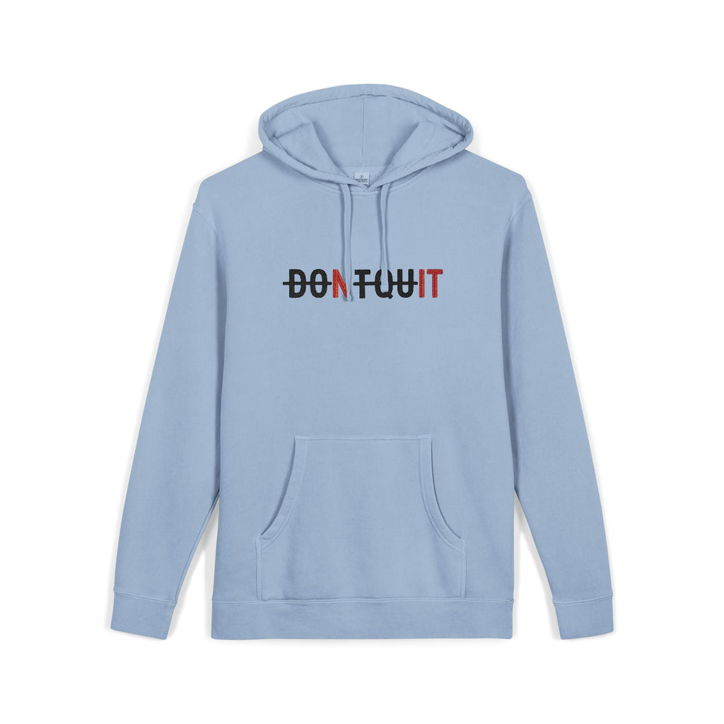 Hoodie, ’Don’t Quit’ Distressed Script Pigment-Dyed Fleece - Hoodie