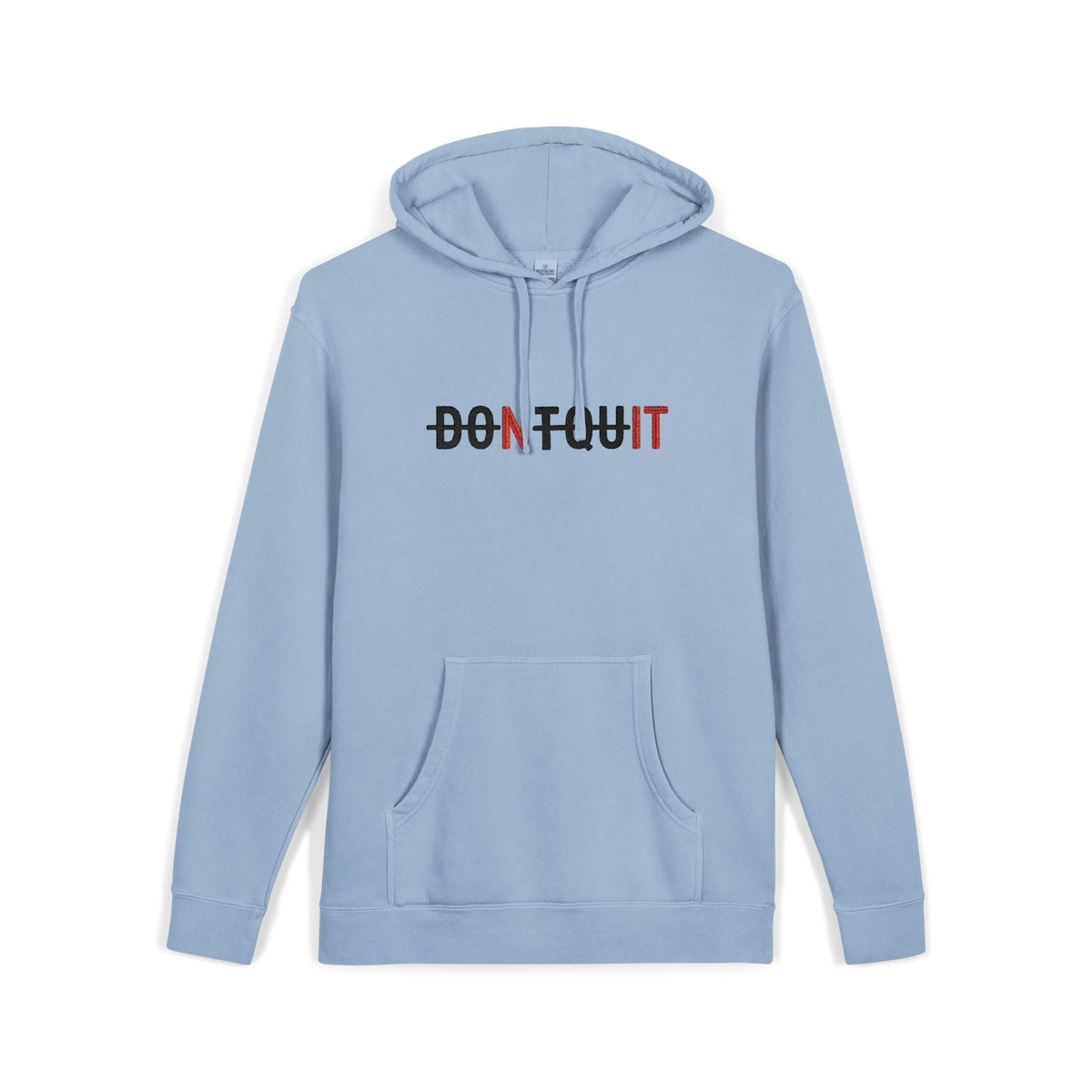 Hoodie, ’Don’t Quit’ Distressed Script Pigment-Dyed Fleece - Hoodie