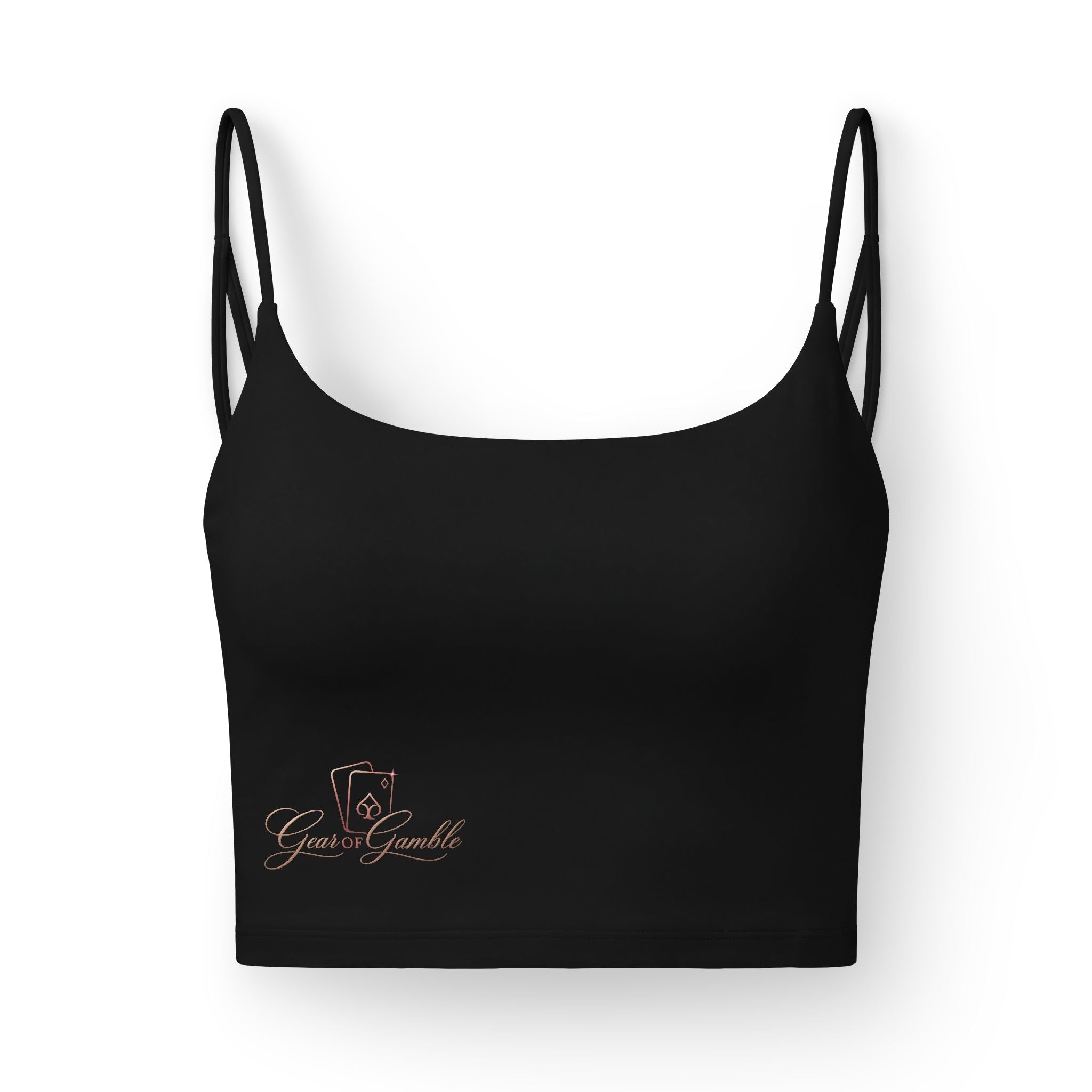 Luxe Strappy Crop Bra, Black Logo Bralette - S / Black - Tank Top