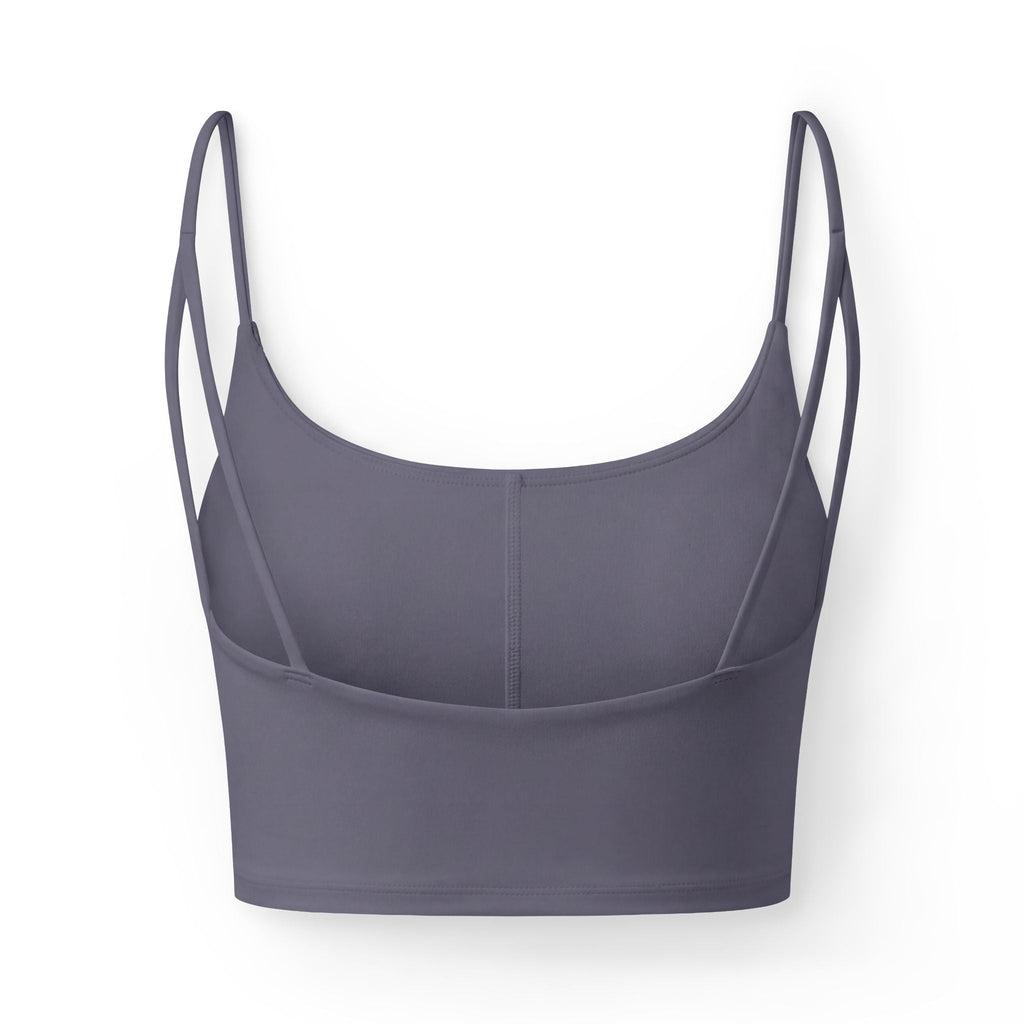 Luxe Strappy Crop Bra, Black Logo Bralette - Tank Top