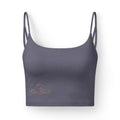 Luxe Strappy Crop Bra, Black Logo Bralette - XS / Charcoal - Tank Top