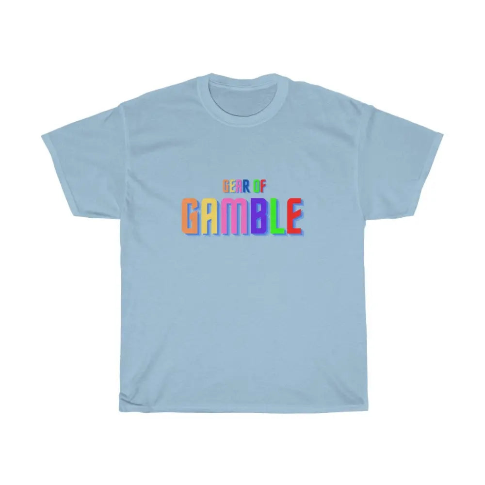 poker t-shirt featuring the bold Gear of Gamble logo on the front, crafted from soft cotton for a comfortable fit. Perfect poker clothing for players who love to represent their passion for the game