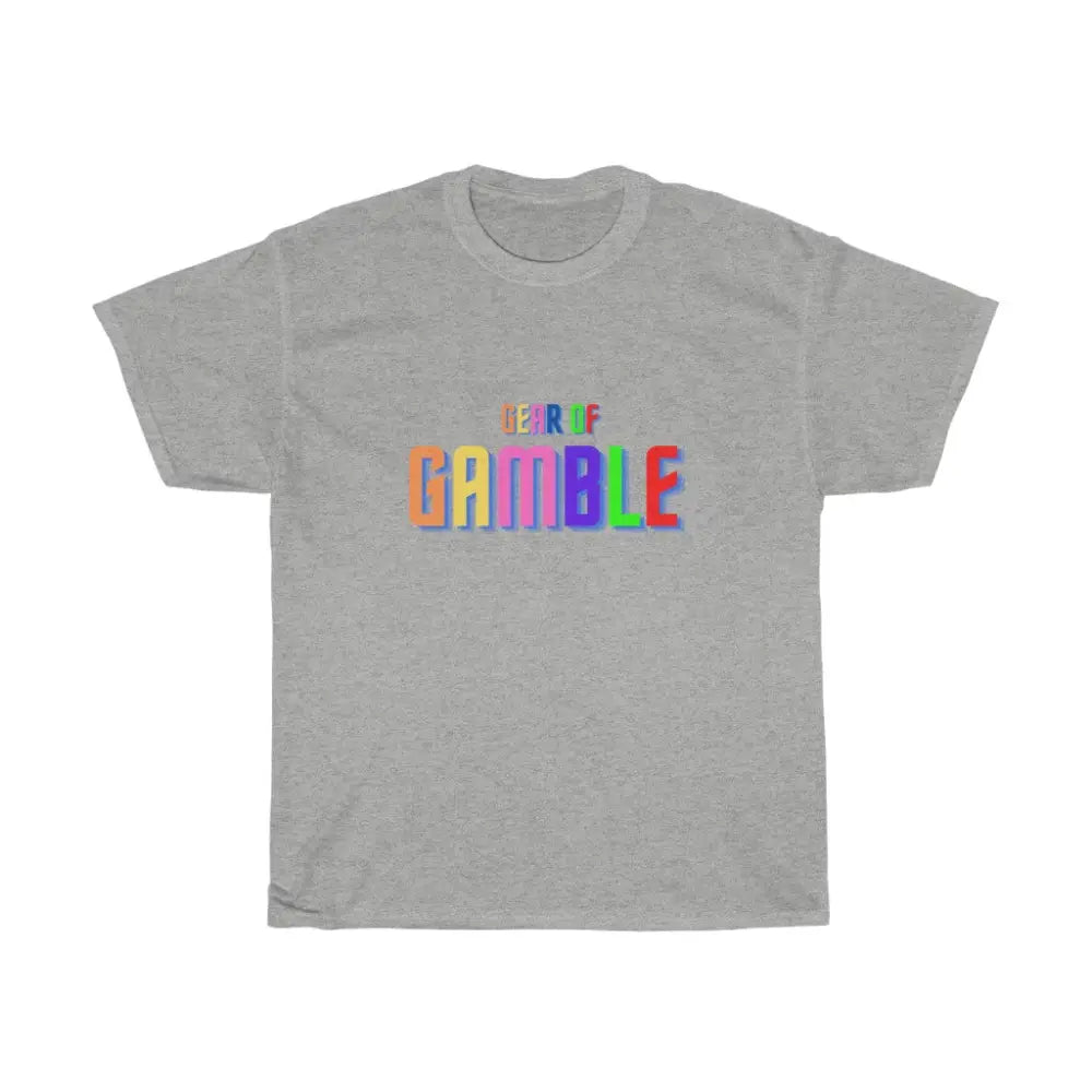  poker t-shirt featuring the bold Gear of Gamble logo on the front, crafted from soft cotton for a comfortable fit. Perfect poker clothing for players who love to represent their passion for the game