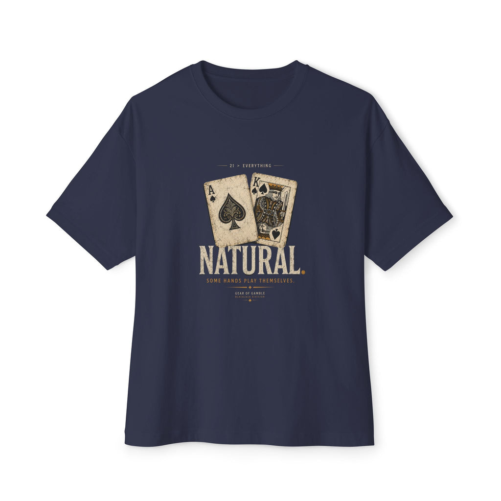 Natural Poker Tee, ’Natural’ Vintage Playing Cards Graphic Shirt - Navy / XS - T-Shirt