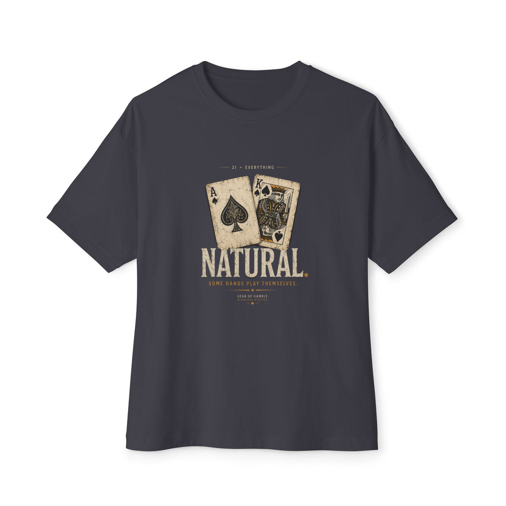Natural Poker Tee, ’Natural’ Vintage Playing Cards Graphic Shirt - Dark Grey / XS - T-Shirt